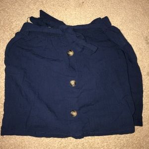 blue button up skirt